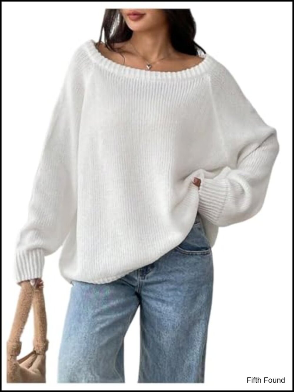 Off Shoulder Sweater Oversized Loose Fit Long Sleeve Pullover